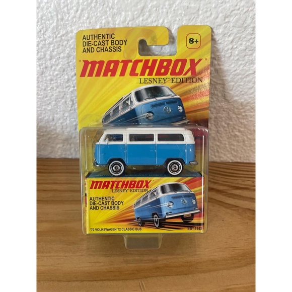 Matchbox-LESNEY EDITION-1970 VOLKSWAGEN T2 CLASSIC BUS-BLUE-2009-SEALED ON  CARD - Picture 1 of 2